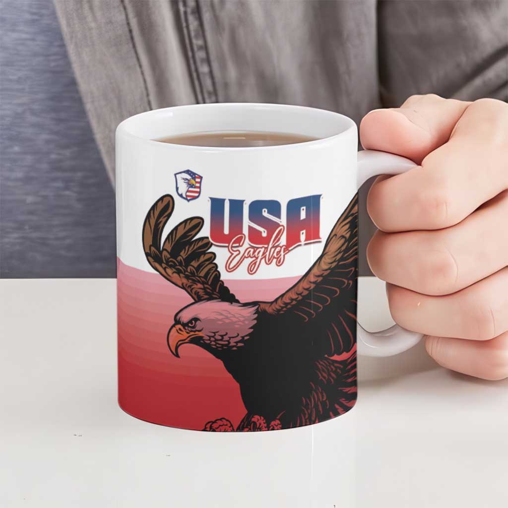 USA and Japan Rugby Ceramic Mug Eagles Brave Blossoms Together Pacific - Wonder Print Shop
