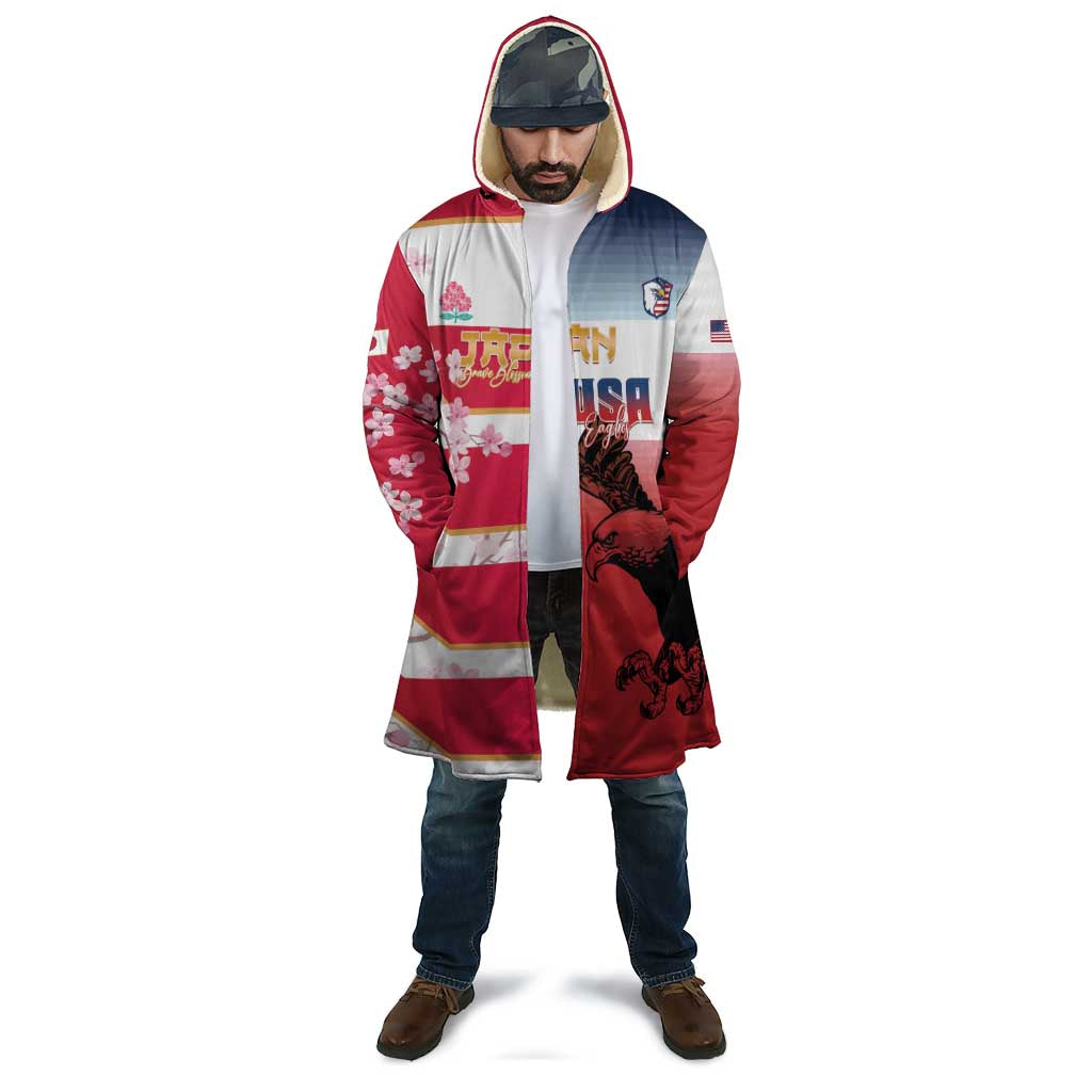 USA and Japan Rugby Custom Cloak Eagles Brave Blossoms Together Pacific - Wonder Print Shop