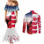 USA and Japan Rugby Custom Couples Matching Mermaid Dress and Long Sleeve Button Shirt Eagles Brave Blossoms Together Pacific - Wonder Print Shop