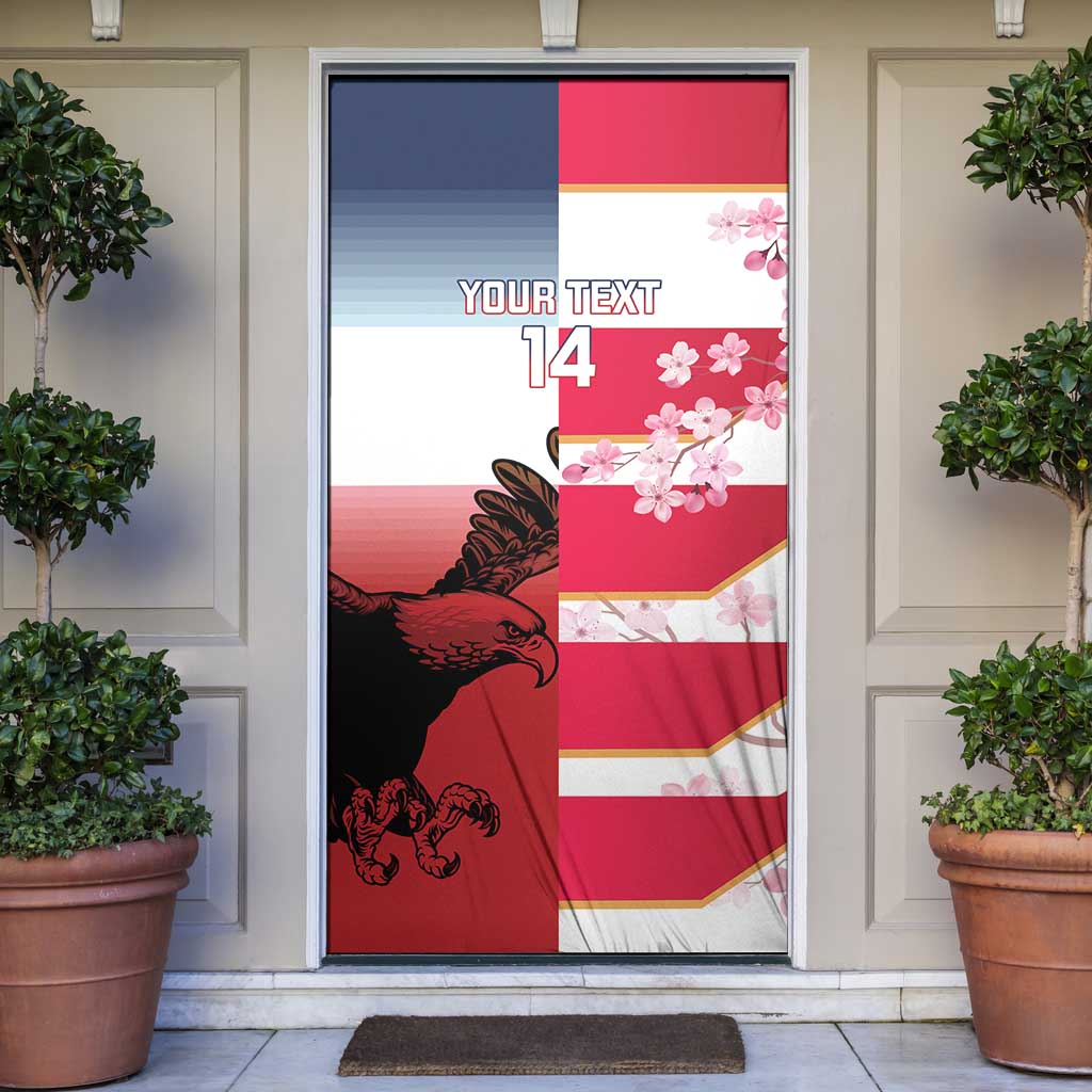 USA and Japan Rugby Custom Door Cover Eagles Brave Blossoms Together Pacific - Wonder Print Shop
