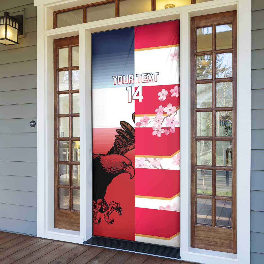 USA and Japan Rugby Custom Door Cover Eagles Brave Blossoms Together Pacific - Wonder Print Shop