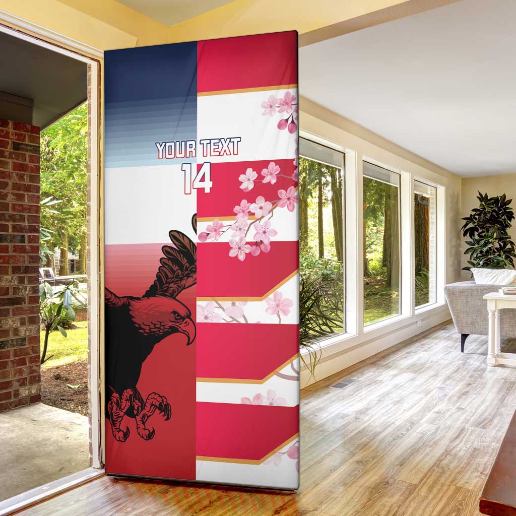 USA and Japan Rugby Custom Door Cover Eagles Brave Blossoms Together Pacific - Wonder Print Shop