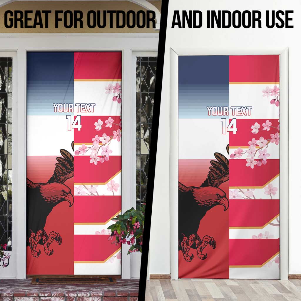 USA and Japan Rugby Custom Door Cover Eagles Brave Blossoms Together Pacific - Wonder Print Shop