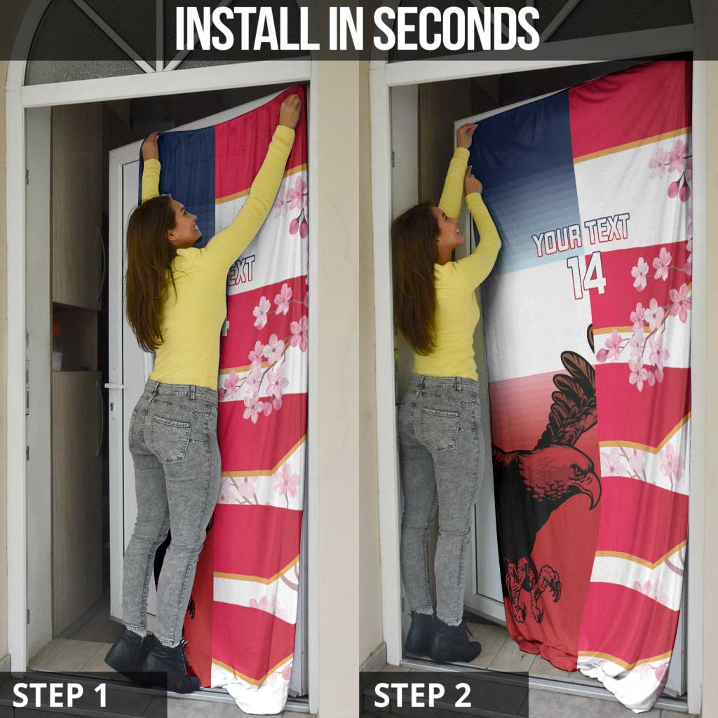 USA and Japan Rugby Custom Door Cover Eagles Brave Blossoms Together Pacific - Wonder Print Shop