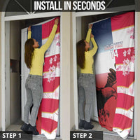 USA and Japan Rugby Custom Door Cover Eagles Brave Blossoms Together Pacific - Wonder Print Shop