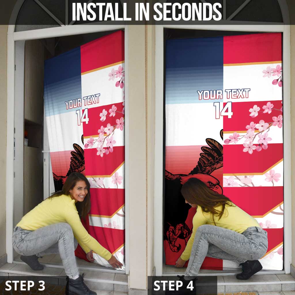 USA and Japan Rugby Custom Door Cover Eagles Brave Blossoms Together Pacific - Wonder Print Shop
