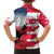 USA and Japan Rugby Custom Family Matching Short Sleeve Bodycon Dress and Hawaiian Shirt Eagles Brave Blossoms Together Pacific - Wonder Print Shop