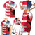 USA and Japan Rugby Custom Family Matching Short Sleeve Bodycon Dress and Hawaiian Shirt Eagles Brave Blossoms Together Pacific - Wonder Print Shop