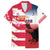 USA and Japan Rugby Custom Family Matching Short Sleeve Bodycon Dress and Hawaiian Shirt Eagles Brave Blossoms Together Pacific - Wonder Print Shop