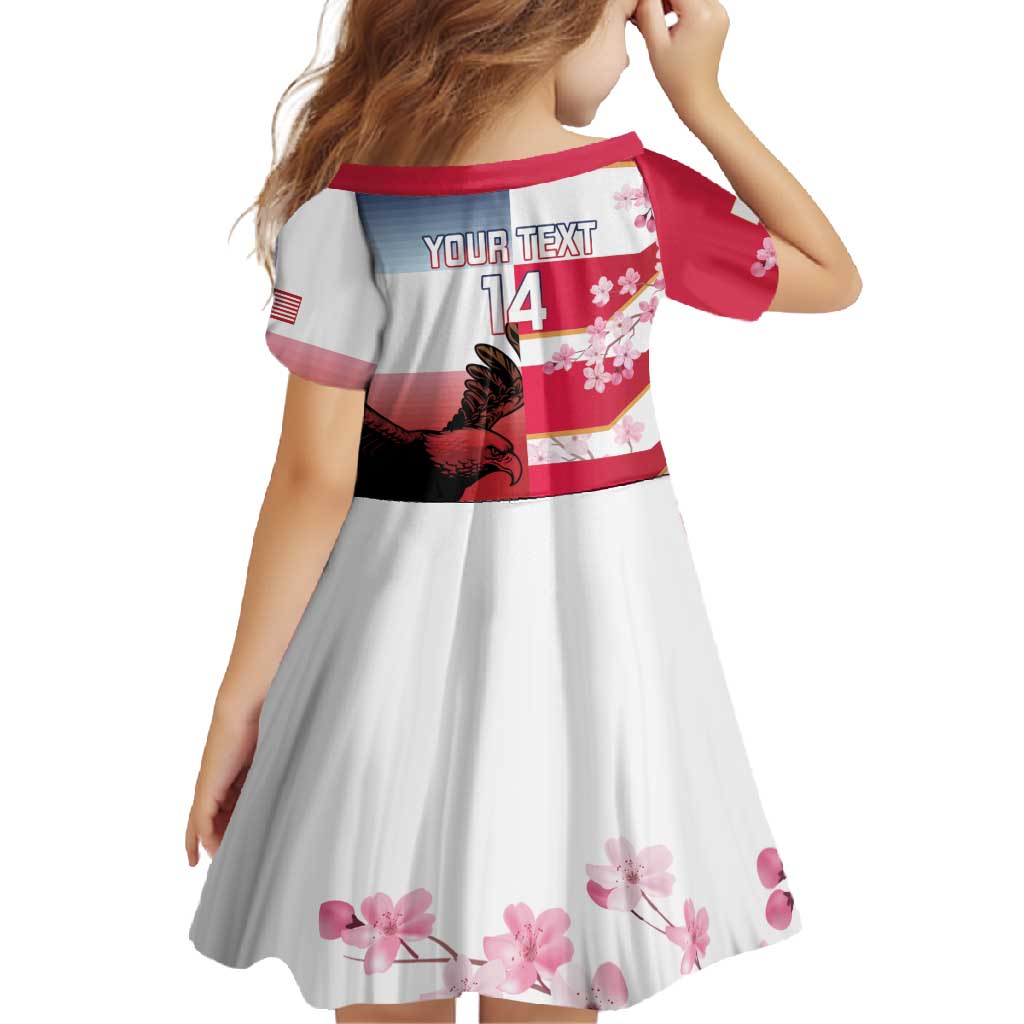 USA and Japan Rugby Custom Family Matching Tank Maxi Dress and Hawaiian Shirt Eagles Brave Blossoms Together Pacific - Wonder Print Shop