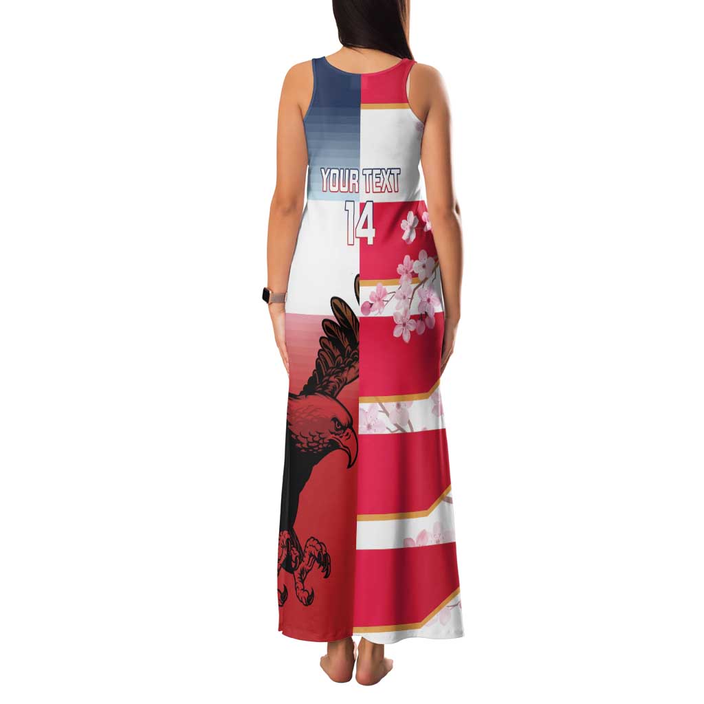 USA and Japan Rugby Custom Family Matching Tank Maxi Dress and Hawaiian Shirt Eagles Brave Blossoms Together Pacific - Wonder Print Shop
