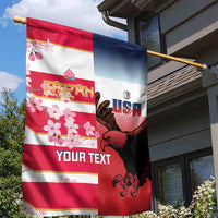USA and Japan Rugby Custom Garden Flag Eagles Brave Blossoms Together Pacific - Wonder Print Shop