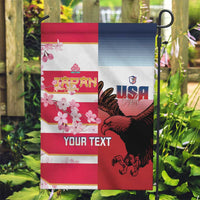 USA and Japan Rugby Custom Garden Flag Eagles Brave Blossoms Together Pacific - Wonder Print Shop