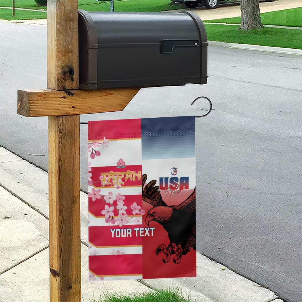 USA and Japan Rugby Custom Garden Flag Eagles Brave Blossoms Together Pacific - Wonder Print Shop