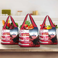 USA and Japan Rugby Custom Grocery Bag Eagles Brave Blossoms Together Pacific - Wonder Print Shop