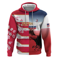 USA and Japan Rugby Custom Hoodie Eagles Brave Blossoms Together Pacific - Wonder Print Shop