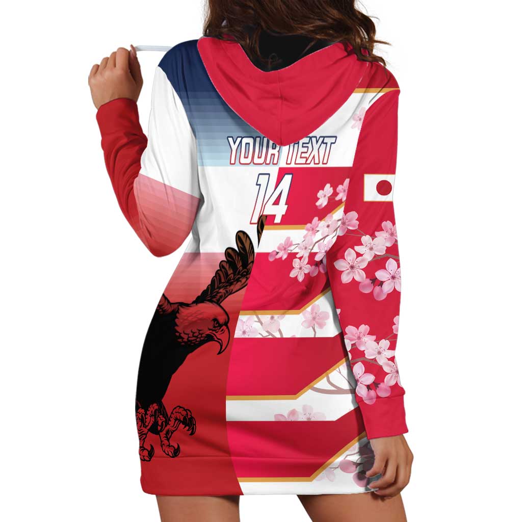 USA and Japan Rugby Custom Hoodie Dress Eagles Brave Blossoms Together Pacific - Wonder Print Shop