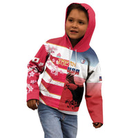 USA and Japan Rugby Custom Kid Hoodie Eagles Brave Blossoms Together Pacific - Wonder Print Shop