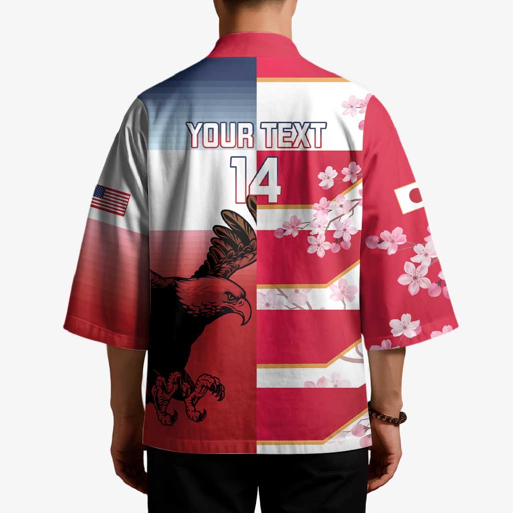 USA and Japan Rugby Custom Kimono Eagles Brave Blossoms Together Pacific - Wonder Print Shop
