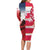 USA and Japan Rugby Custom Long Sleeve Bodycon Dress Eagles Brave Blossoms Together Pacific - Wonder Print Shop