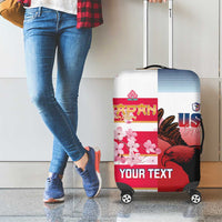 USA and Japan Rugby Custom Luggage Cover Eagles Brave Blossoms Together Pacific - Wonder Print Shop