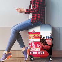 USA and Japan Rugby Custom Luggage Cover Eagles Brave Blossoms Together Pacific - Wonder Print Shop