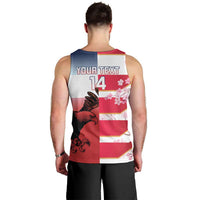 USA and Japan Rugby Custom Men Tank Top Eagles Brave Blossoms Together Pacific - Wonder Print Shop