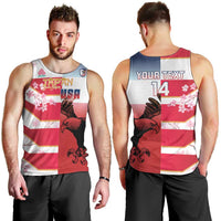 USA and Japan Rugby Custom Men Tank Top Eagles Brave Blossoms Together Pacific - Wonder Print Shop