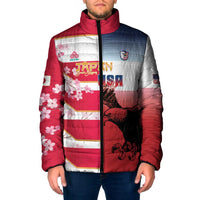 USA and Japan Rugby Custom Padded Jacket Eagles Brave Blossoms Together Pacific - Wonder Print Shop