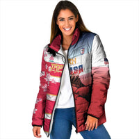 USA and Japan Rugby Custom Padded Jacket Eagles Brave Blossoms Together Pacific - Wonder Print Shop