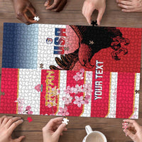 USA and Japan Rugby Custom Puzzle Eagles Brave Blossoms Together Pacific - Wonder Print Shop