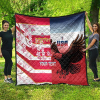USA and Japan Rugby Custom Quilt Eagles Brave Blossoms Together Pacific - Wonder Print Shop