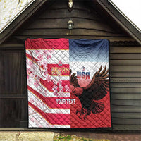 USA and Japan Rugby Custom Quilt Eagles Brave Blossoms Together Pacific - Wonder Print Shop