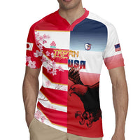 USA and Japan Rugby Custom Rugby Jersey Eagles Brave Blossoms Together Pacific - Wonder Print Shop