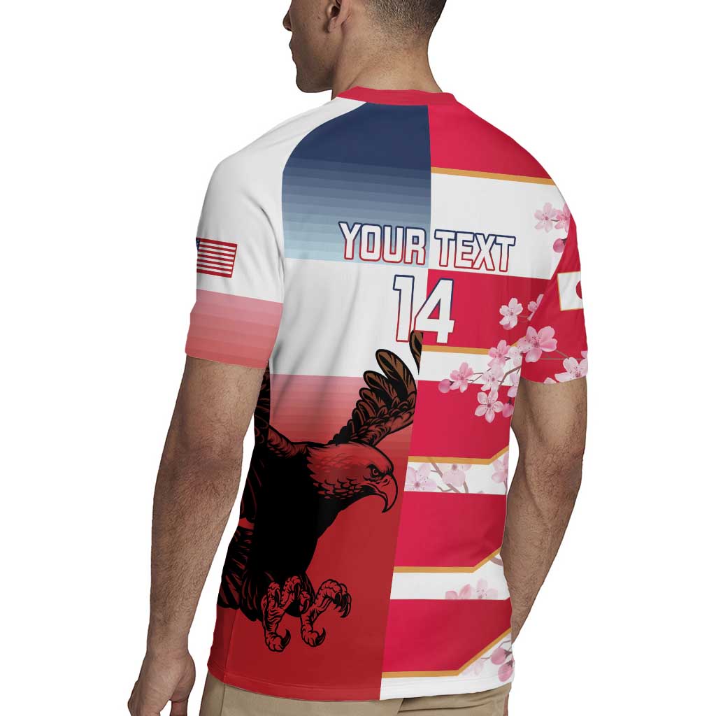 USA and Japan Rugby Custom Rugby Jersey Eagles Brave Blossoms Together Pacific - Wonder Print Shop