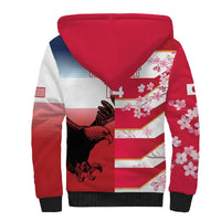USA and Japan Rugby Custom Sherpa Hoodie Eagles Brave Blossoms Together Pacific - Wonder Print Shop