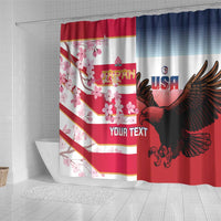 USA and Japan Rugby Custom Shower Curtain Eagles Brave Blossoms Together Pacific - Wonder Print Shop