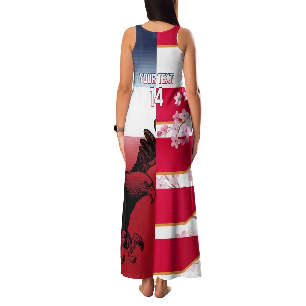 USA and Japan Rugby Custom Tank Maxi Dress Eagles Brave Blossoms Together Pacific - Wonder Print Shop