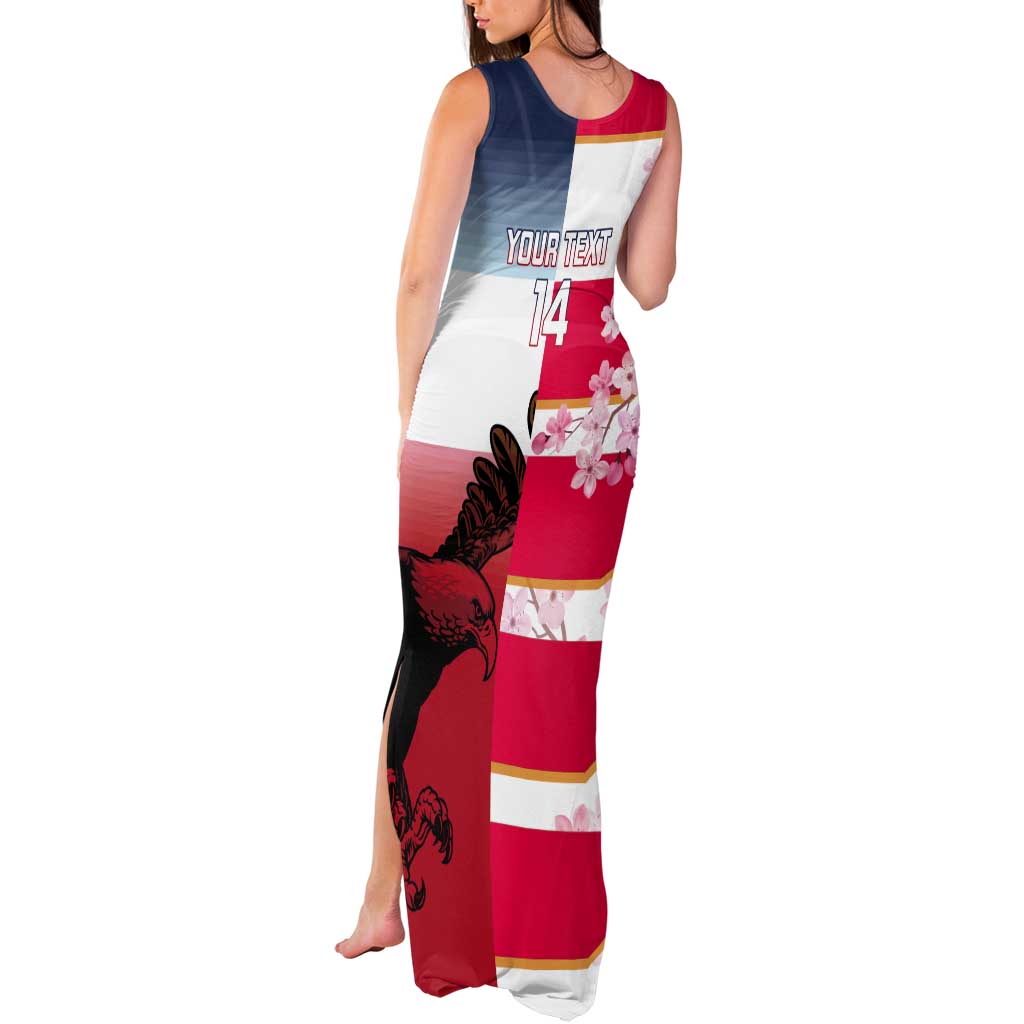 USA and Japan Rugby Custom Tank Maxi Dress Eagles Brave Blossoms Together Pacific - Wonder Print Shop