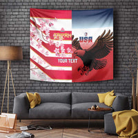 USA and Japan Rugby Custom Tapestry Eagles Brave Blossoms Together Pacific - Wonder Print Shop