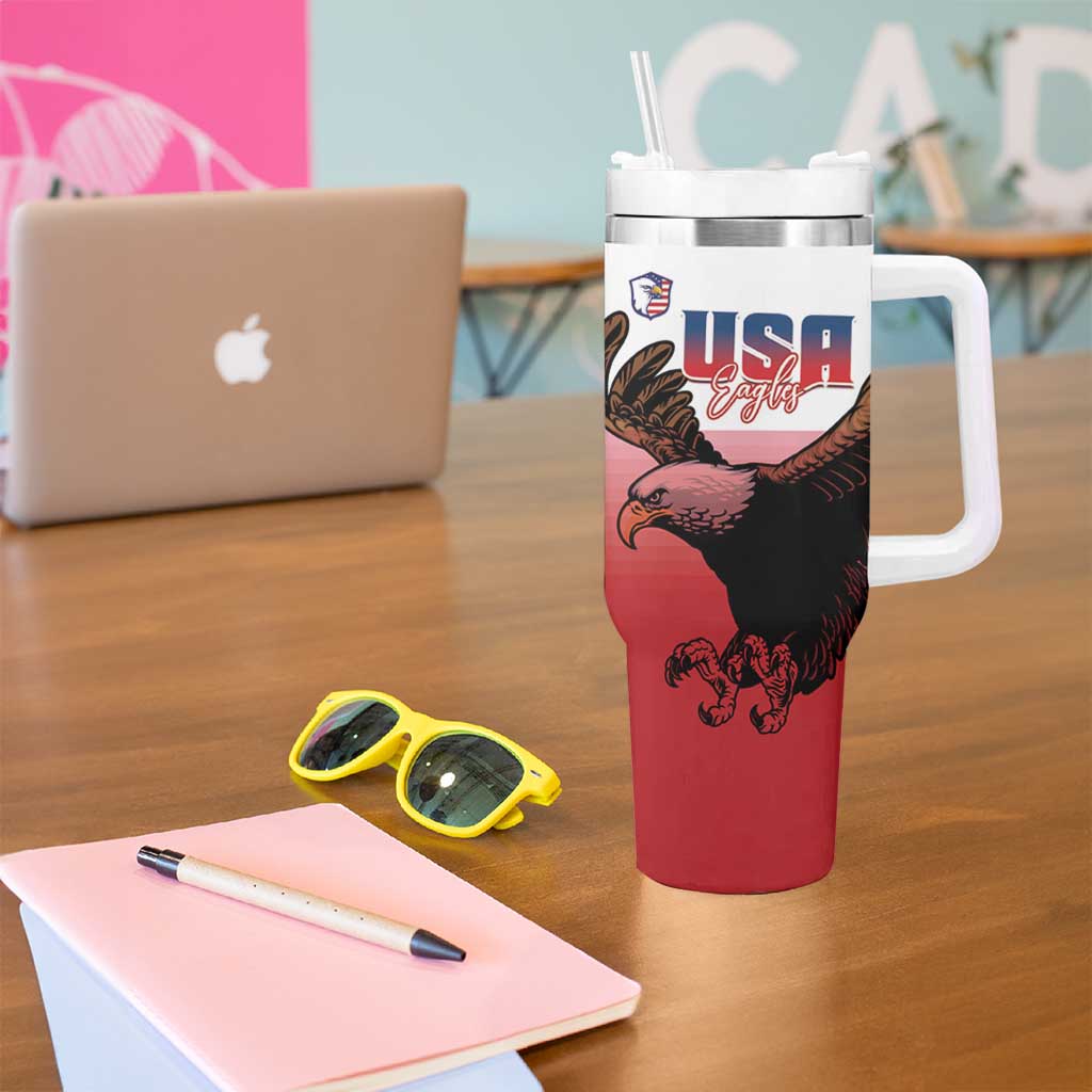 USA and Japan Rugby Tumbler With Handle Eagles Brave Blossoms Together Pacific - Wonder Print Shop