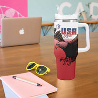 USA and Japan Rugby Tumbler With Handle Eagles Brave Blossoms Together Pacific - Wonder Print Shop