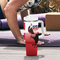 USA and Japan Rugby Tumbler With Handle Eagles Brave Blossoms Together Pacific - Wonder Print Shop