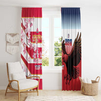 USA and Japan Rugby Custom Window Curtain Eagles Brave Blossoms Together Pacific - Wonder Print Shop