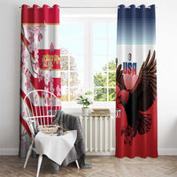 USA and Japan Rugby Custom Window Curtain Eagles Brave Blossoms Together Pacific - Wonder Print Shop