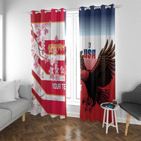 USA and Japan Rugby Custom Window Curtain Eagles Brave Blossoms Together Pacific - Wonder Print Shop