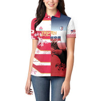 USA and Japan Rugby Custom Women Polo Shirt Eagles Brave Blossoms Together Pacific - Wonder Print Shop