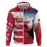 USA and Japan Rugby Custom Zip Hoodie Eagles Brave Blossoms Together Pacific - Wonder Print Shop
