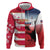 USA and Japan Rugby Custom Zip Hoodie Eagles Brave Blossoms Together Pacific - Wonder Print Shop