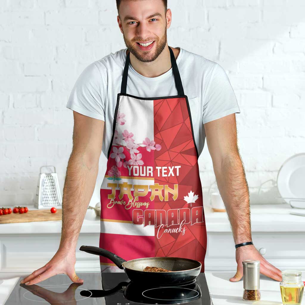 Canada and Japan Rugby Custom Apron Canucks Brave Blossoms Together Pacific - Wonder Print Shop